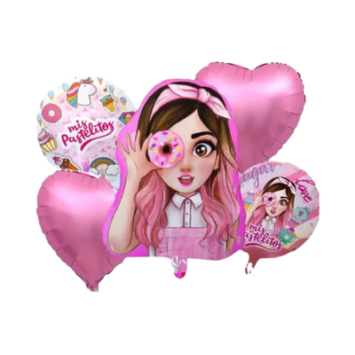 Kit Set 5 Globos Mis Pastelitos