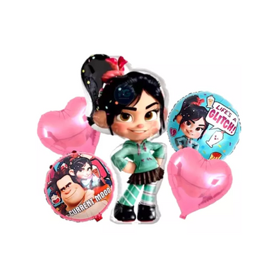 Kit Set 5 Globos Vanelope Ralph El Demoledor