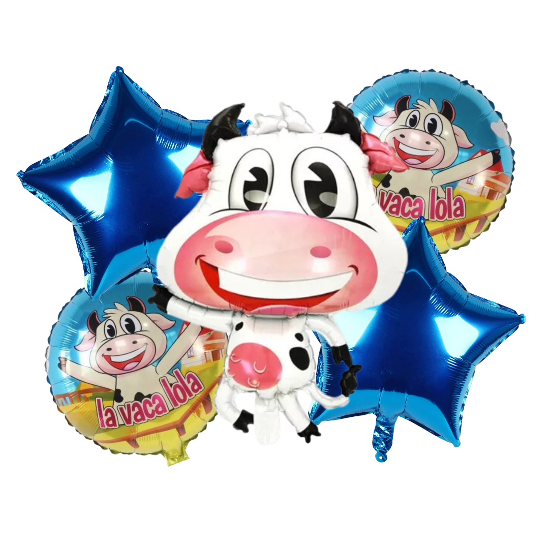 Kit Set 5 Globos Vaca Lola