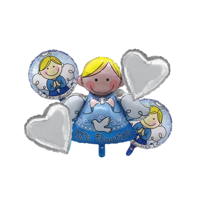 Kit Set 5 Globos Mi Bautizo Niño