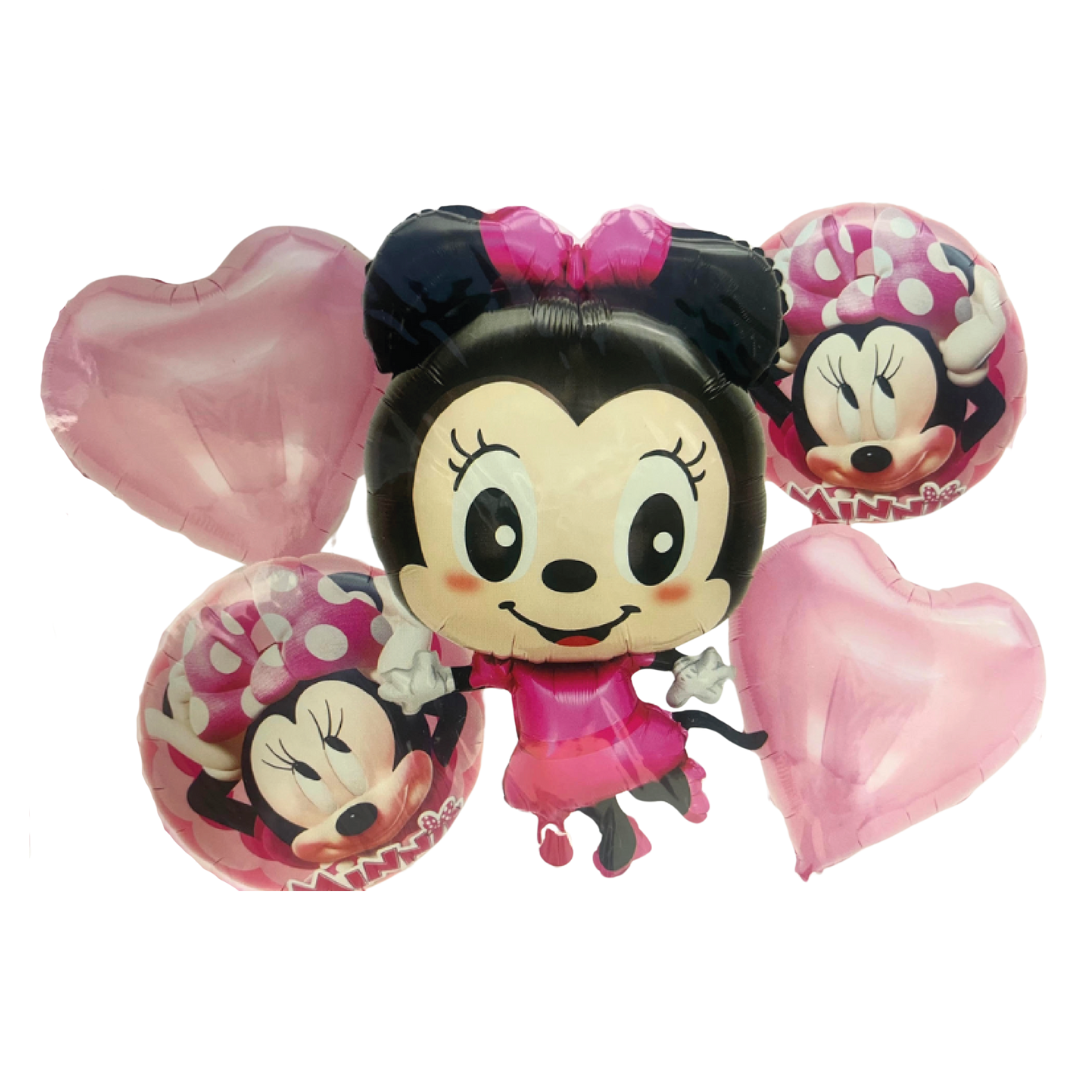 Kit Set 5 Globos Minnie Mouse