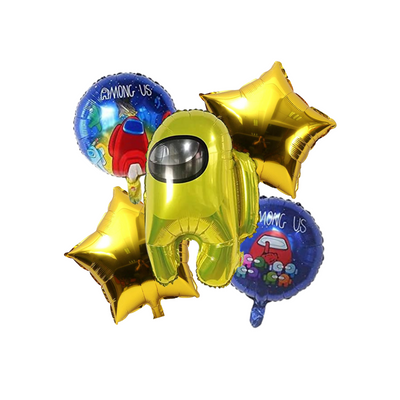 Kit Set 5 Globos Among Us Amarillo