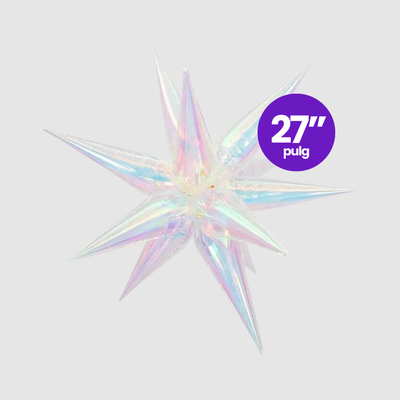 Globo Foil Estrella Picos Iridiscente