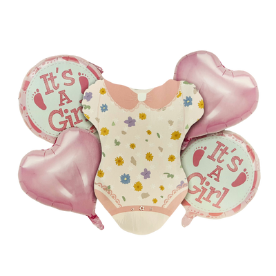 Kit Set 5 Globos Pañalero Rosa