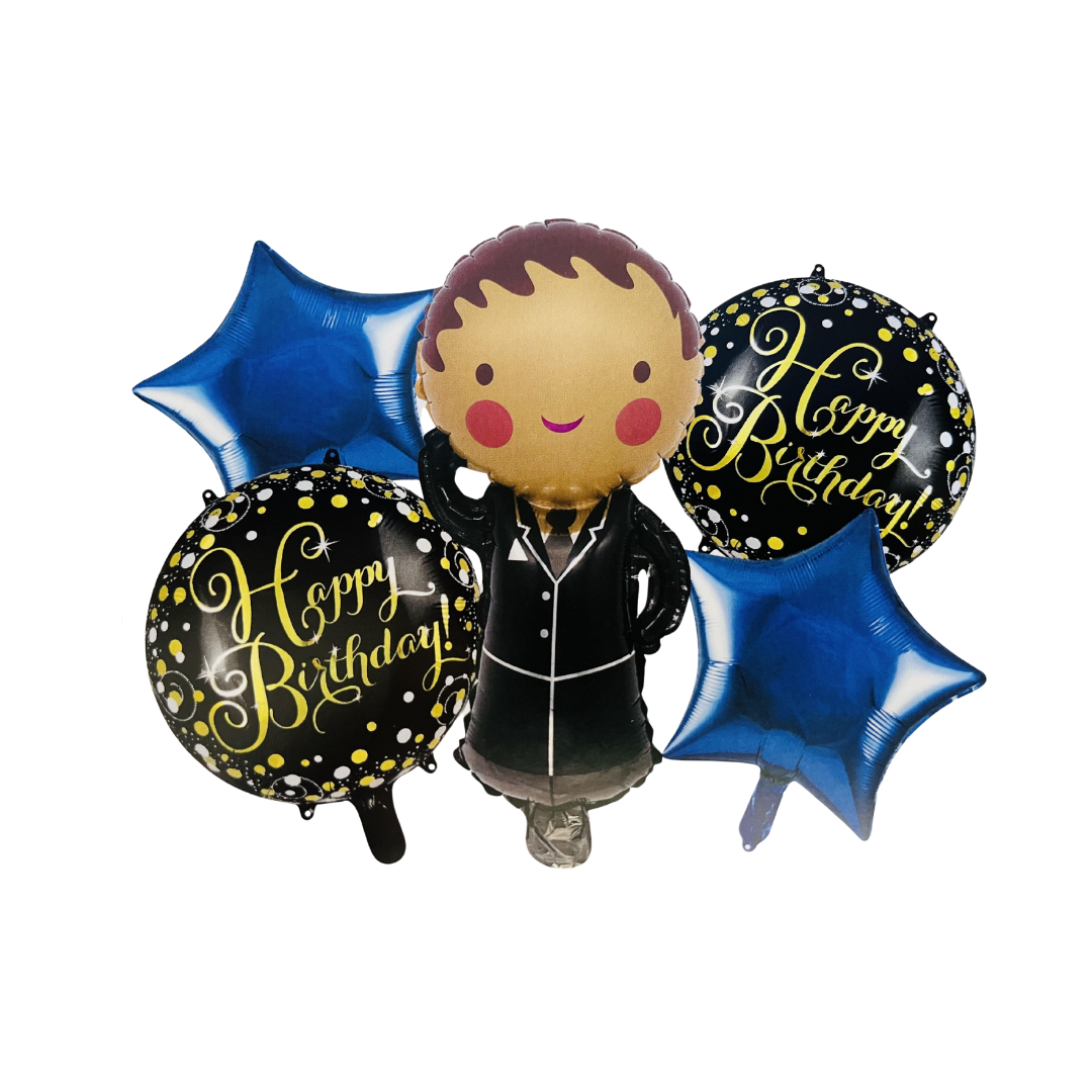 Kit Set 5 Globos Happy Birthday Hombre