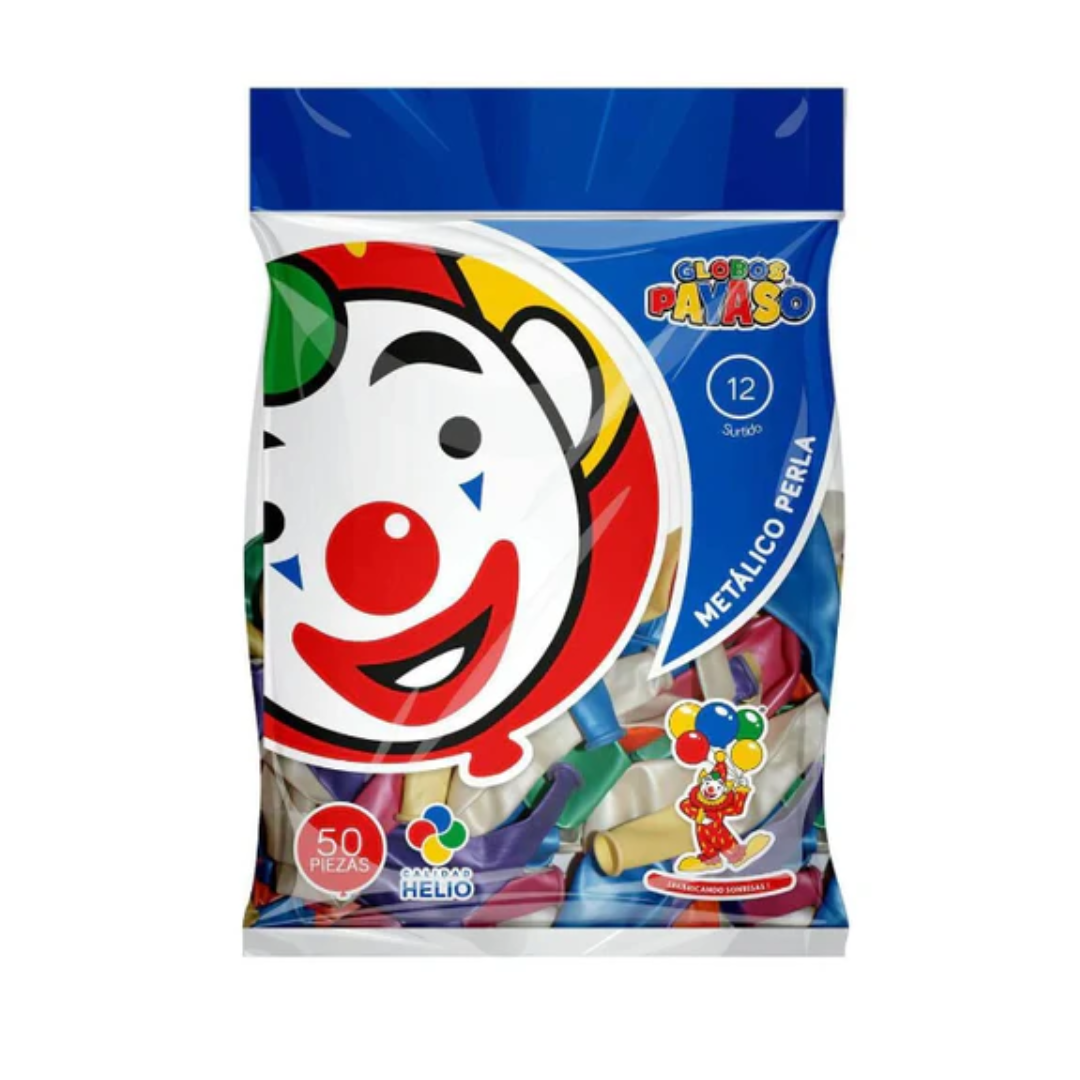 Globos Payaso #12 C/50 pz | Diferentes Colores
