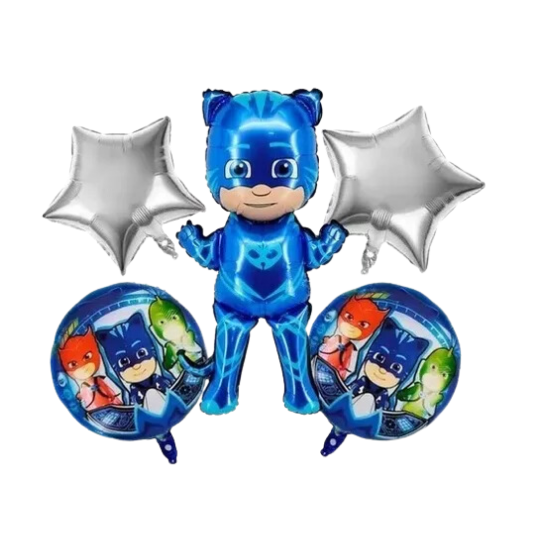 Kit Set 5 Globos PJ Mask Azul
