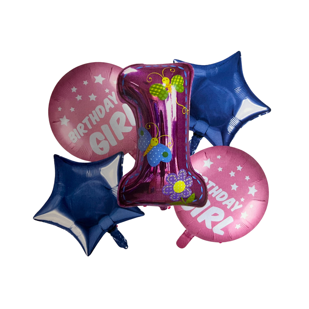 Kit Set 5 Globos Birthday Girl #1