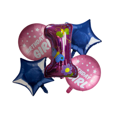 Kit Set 5 Globos Birthday Girl #1