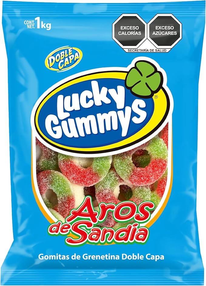 Lucky Gummys 1kg Aros de Sandía | Gomitas de grenetina