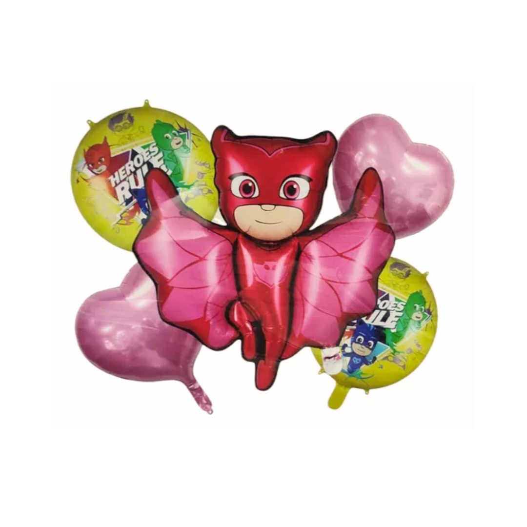 Kit Set 5 Globos PJ Mask - Rosa