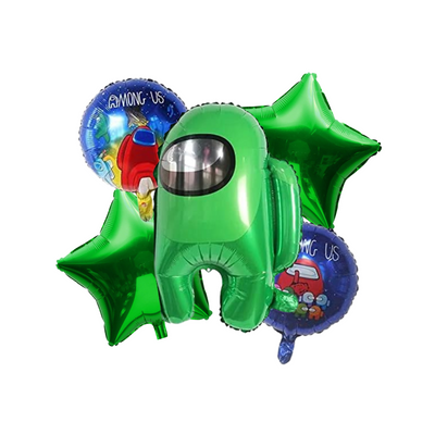 Kit Set 5 Globos Among Us Verde