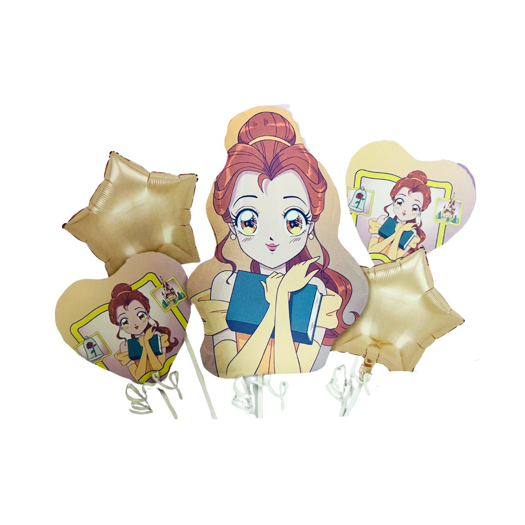 Kit Set 5 Globos Bella y la Bestia