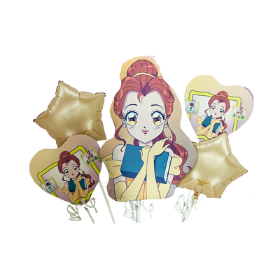 Kit Set 5 Globos Bella y la Bestia