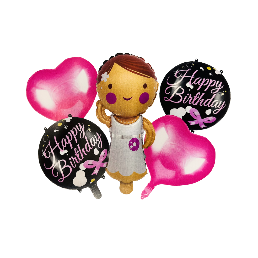 Kit Set 5 Globos Birthday Girl