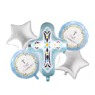 Kit Set 5 Globos Mi Primera Comunión Niño