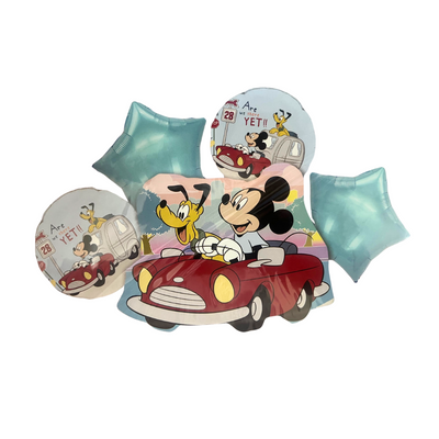 Kit Set 5 Globos Carro Mickey Mouse