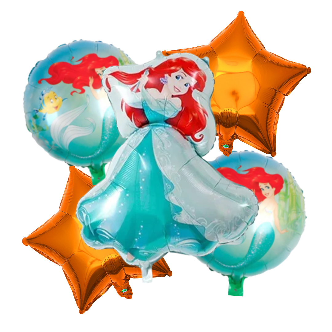 Kit Set 5 Globos La Sirenita
