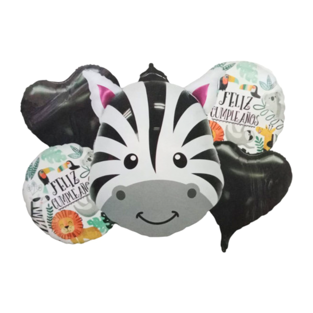 Kit Set 5 Globos Cebra