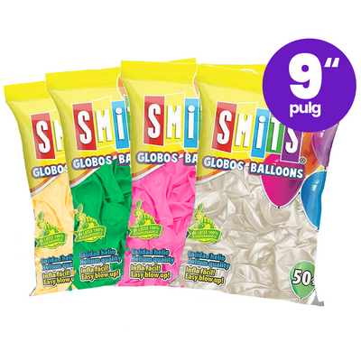Globos de Látex Smits #9 C/50 | Diferentes Gamas