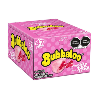 Bubbaloo Chicle sabor Tutti Frutti Caja con 47 piezas