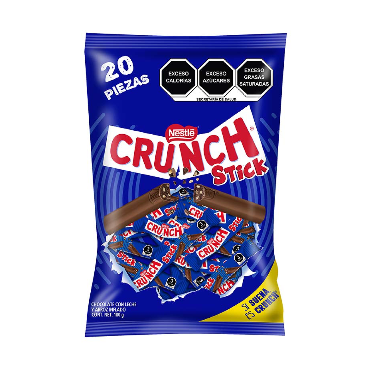 Crunch Chocolate Stick Bolsa con 20 Piezas