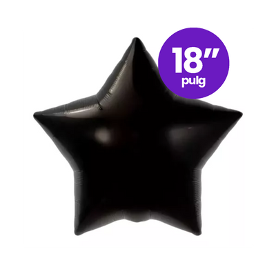 Globo Foil Estrella 5 Picos Negro
