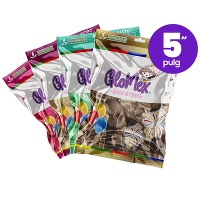 Globos de Látex Glomex #5 C/100 | Diferentes Gamas