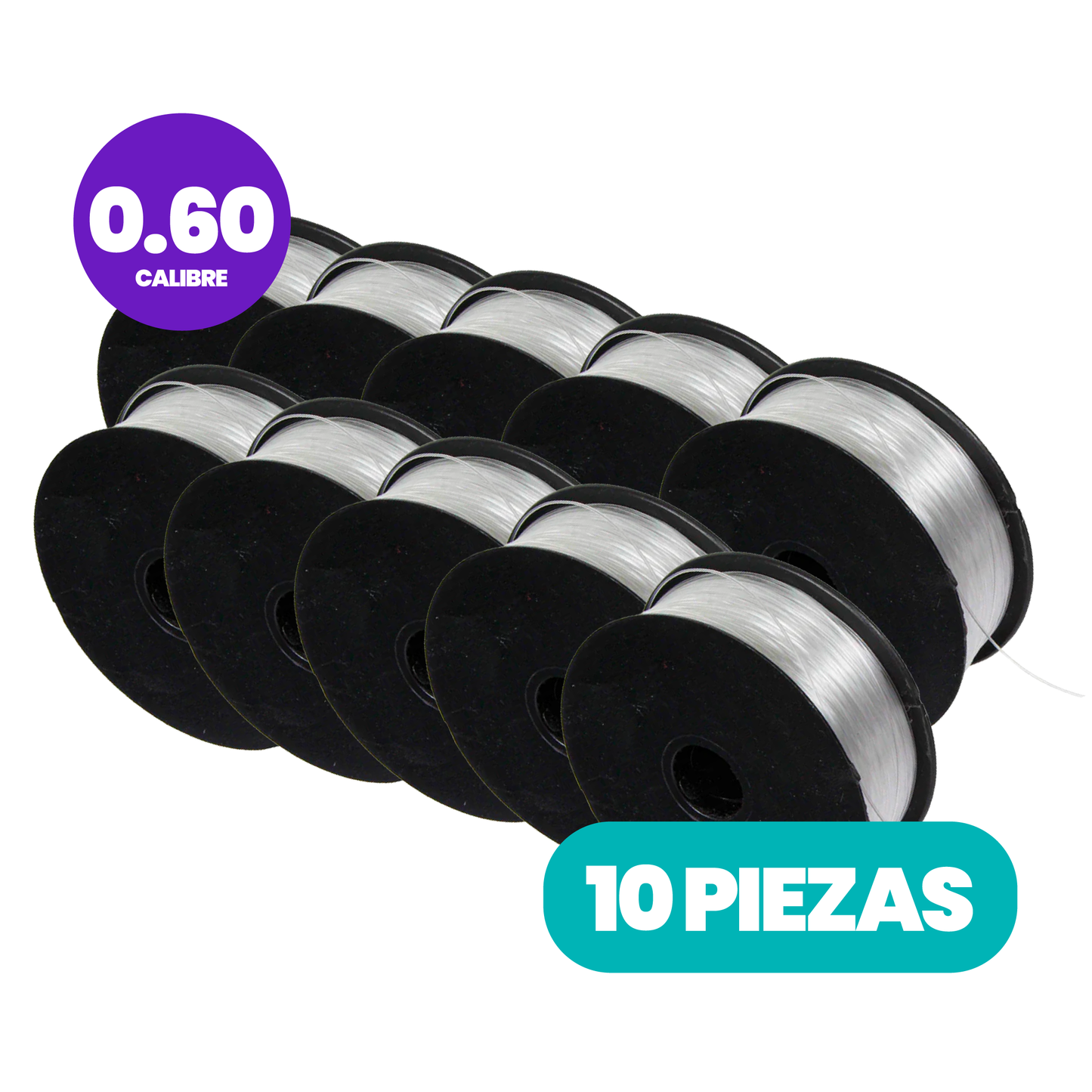 10 Pack Hilo Nylon Sedal Ultralon Calibre 0.60 C/100 Metros