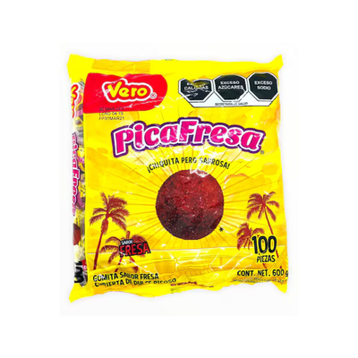 Dulce Pica Fresa Vero Picafresa 100 piezas | Gomita con Chile