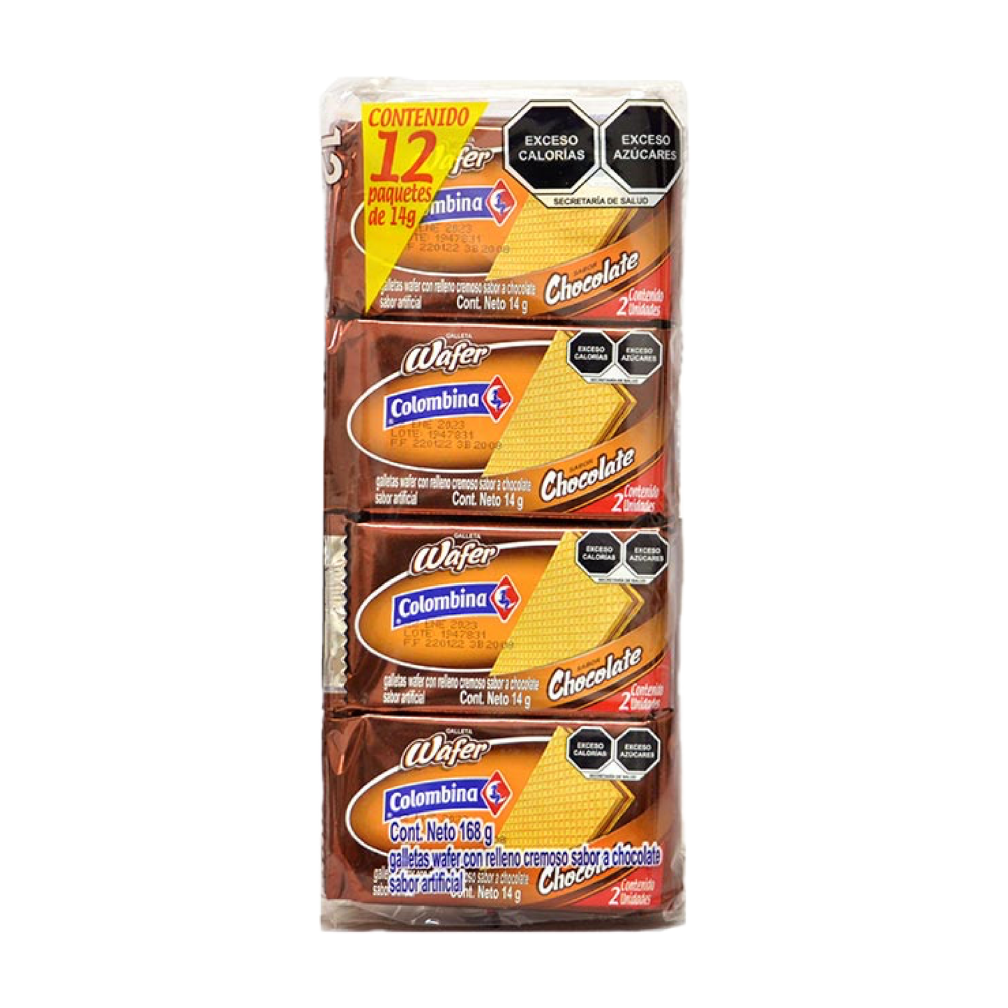 Colombina Wafer Chocolate 12 piezas.