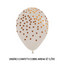 Globos de Látex Sempertex Diseños Impresos R12 y R36 Diseño Confetti Cobre Arena 12" c 50