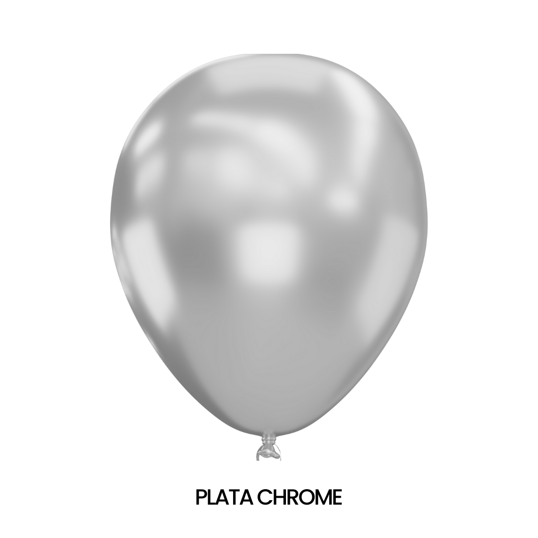 Bolsa de Globos Glomex #12 C/50 Cromado - San Jorge Party