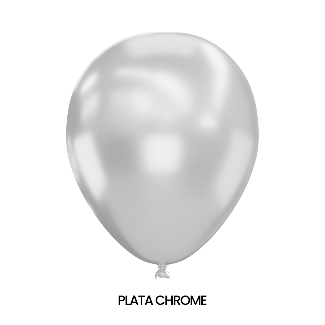 GLOBOS SMITS #5 CROMADO C/100 - San Jorge Party
