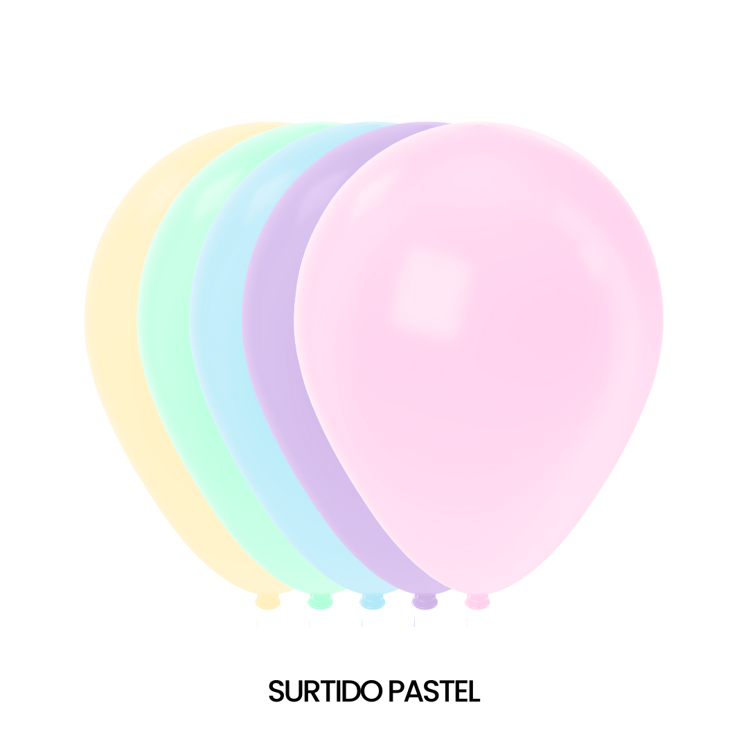 GLOBOS SMITS #9 PASTEL C/50 - San Jorge Party