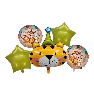 Kit Set 5 Globos Tigre Fiesta