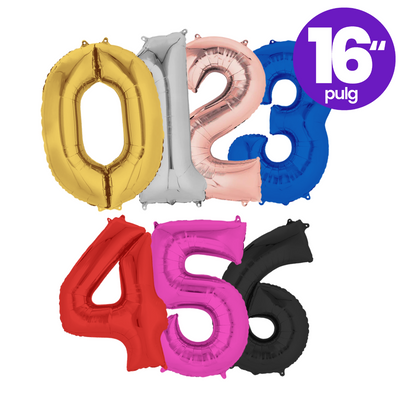 Globo de Número 16" Diferentes Colores