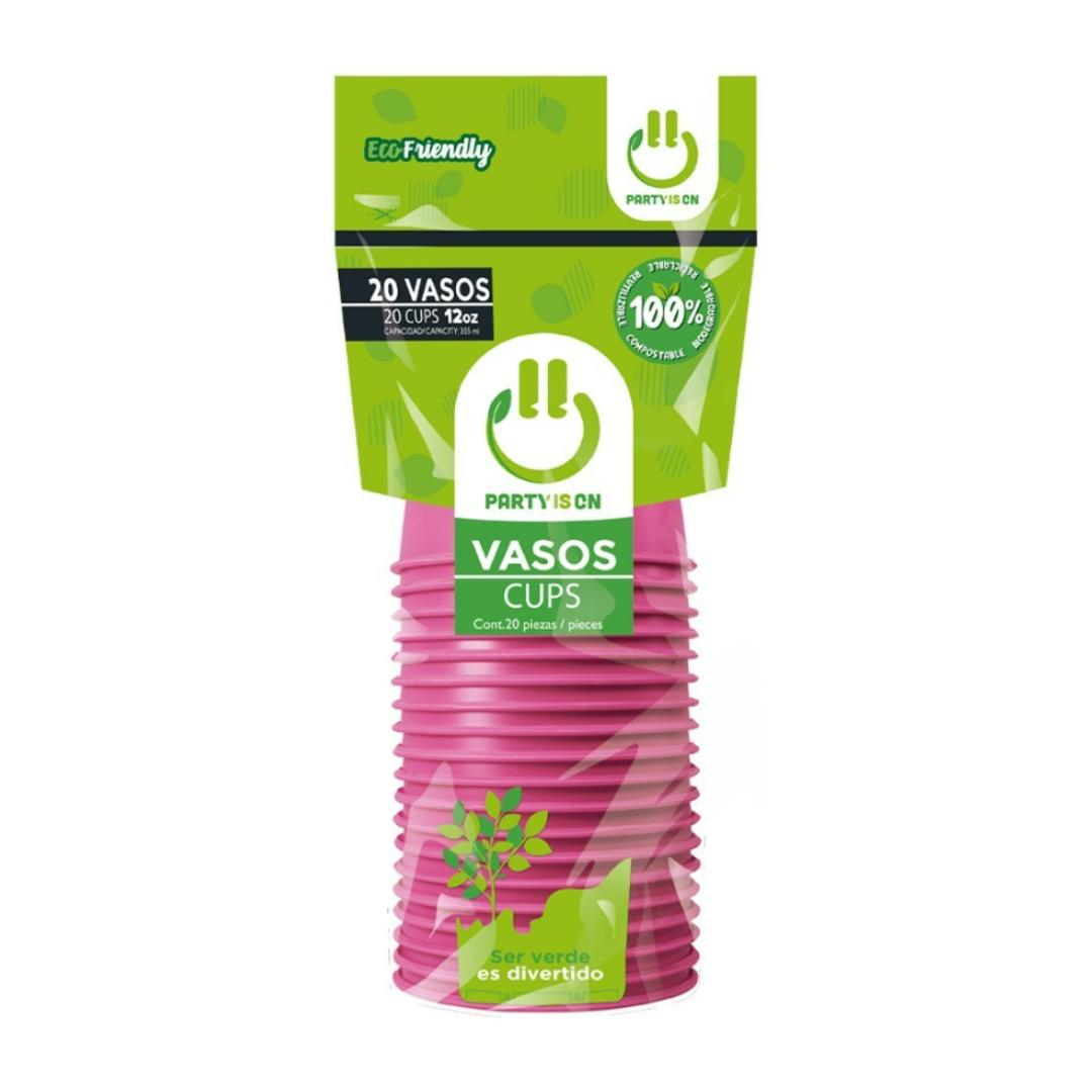 Paquete de Vasos #12 c/20 pz- Party Is On - San Jorge Party