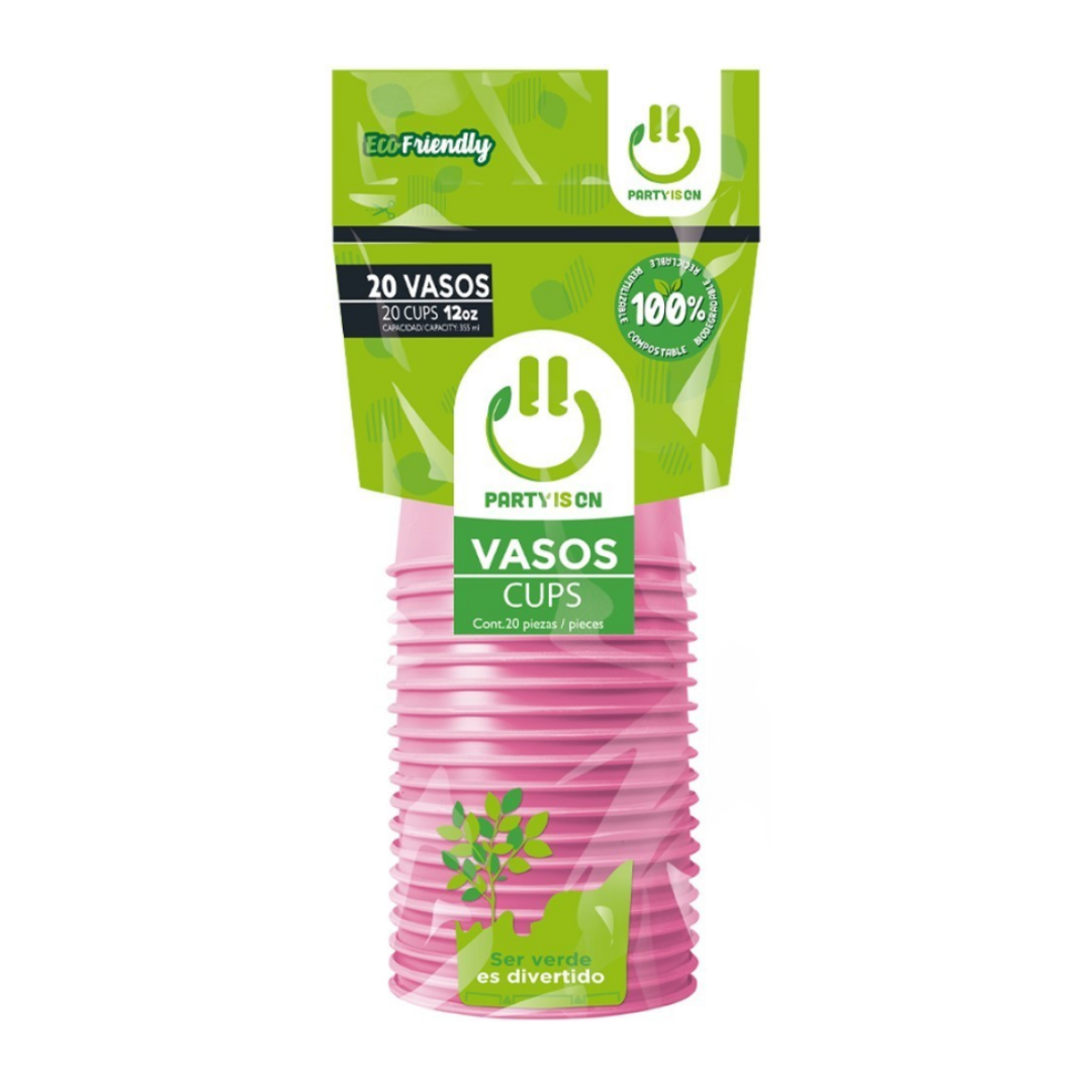 Paquete de Vasos #12 c/20 pz- Party Is On - San Jorge Party