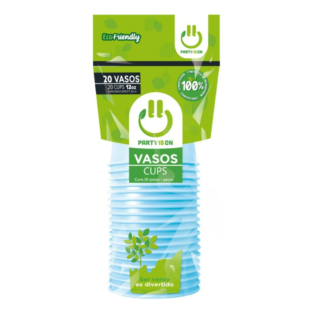Paquete de Vasos #12 c/20 pz- Party Is On - San Jorge Party