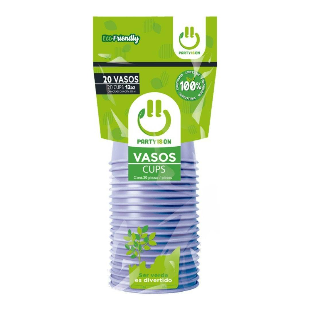 Paquete de Vasos #12 c/20 pz- Party Is On - San Jorge Party
