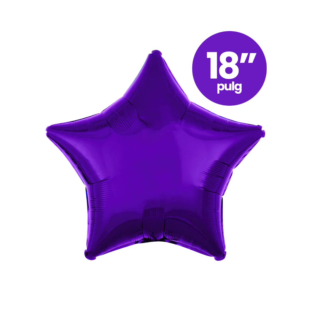 Globo Foil Estrella 5 Picos Morada