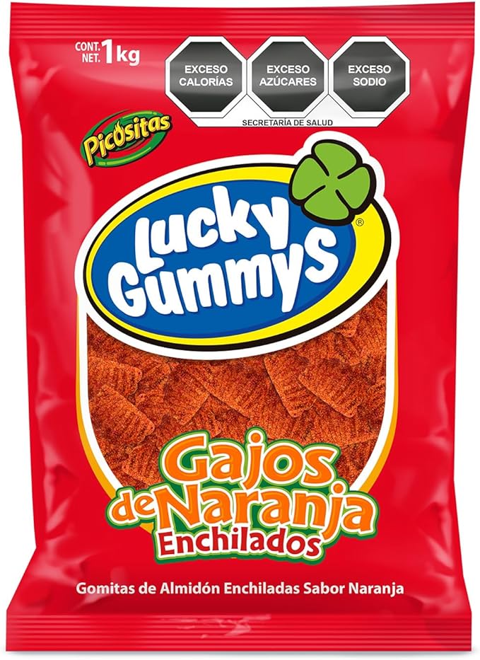 Lucky gummys Gomitas Variedas de Sabores Dulces Bolsa Granel 1 kg Gajos de Naranja