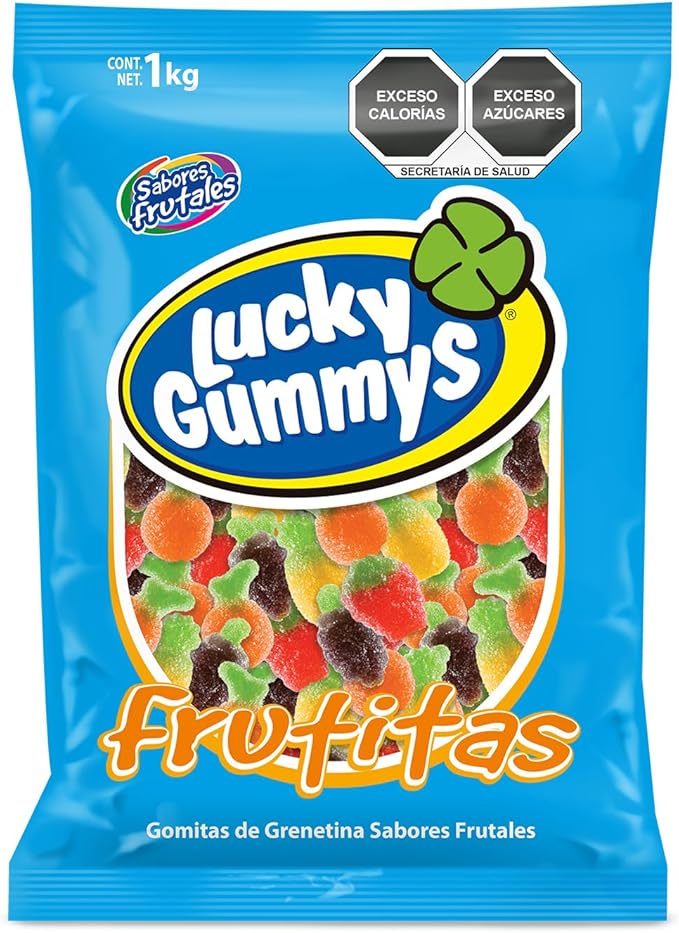 Lucky gummys Gomitas Variedas de Sabores Dulces Bolsa Granel 1 kg Frutitas