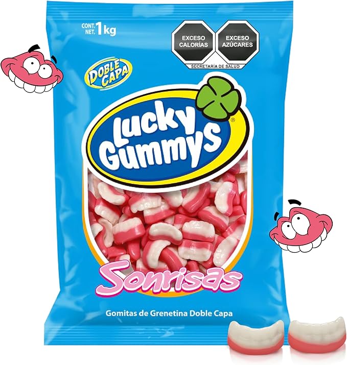 Lucky gummys Gomitas Variedas de Sabores Dulces Bolsa Granel 1 kg Sonrisas