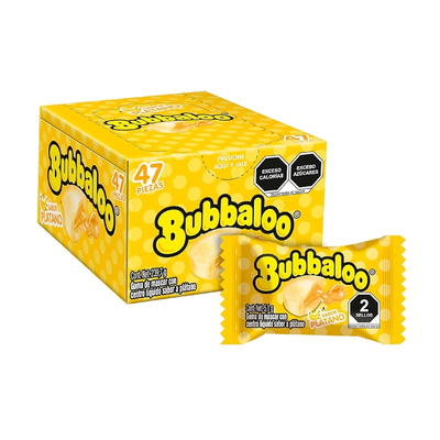 Bubbaloo Chicle sabor Plátano Caja con 47 piezas