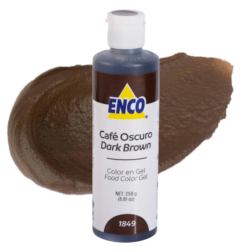 Enco Color en Gel Para Reposteria 250 Grs | Variedad de colores Café Oscuro