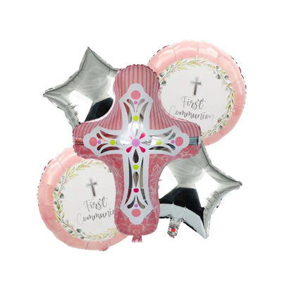 Kit Set 5 Globos Mi Primera Comunión Niña