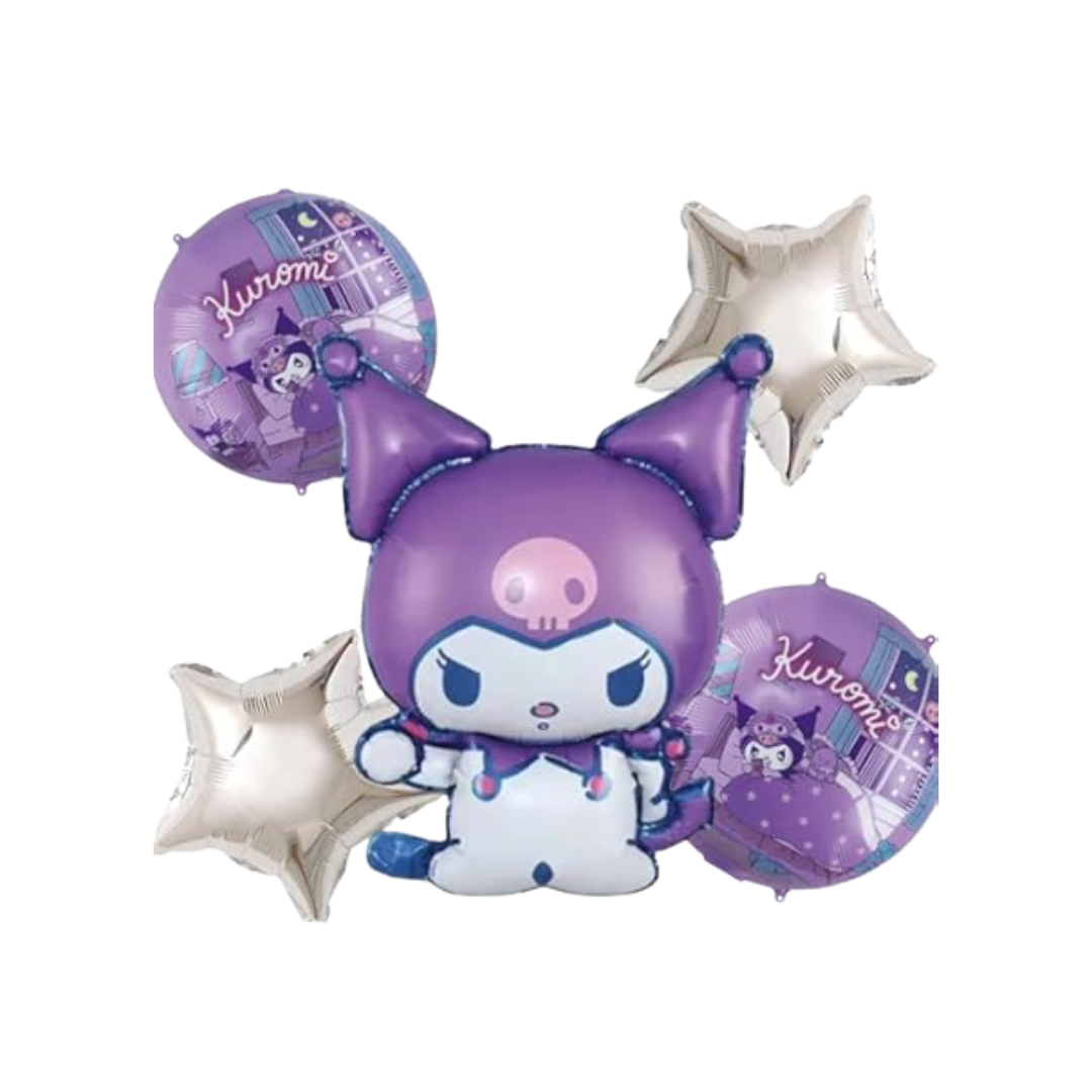 Kit Set 5 Globos Kuromi
