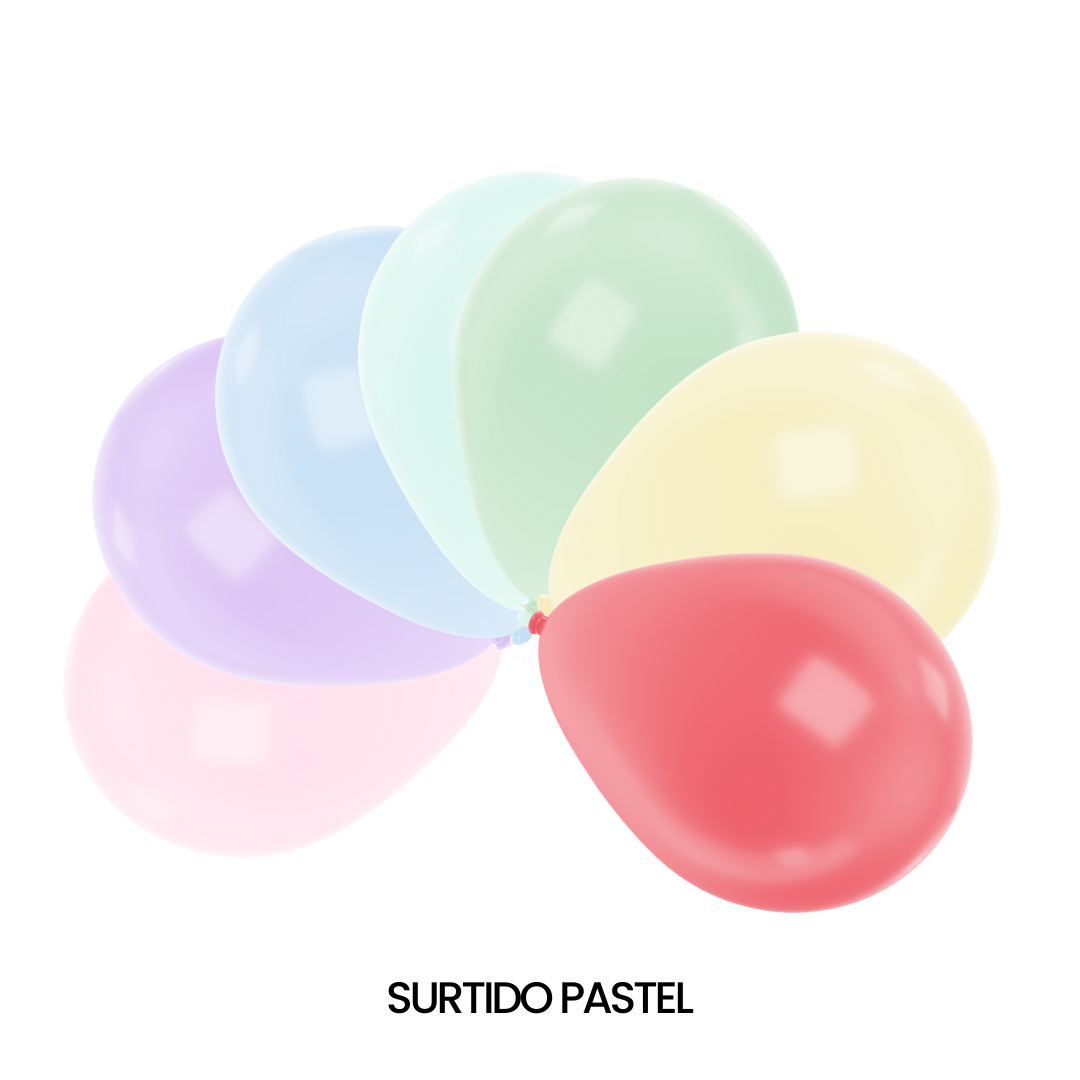 Bolsa de Globos Glomex #18 C/25 Pastel - San Jorge Party
